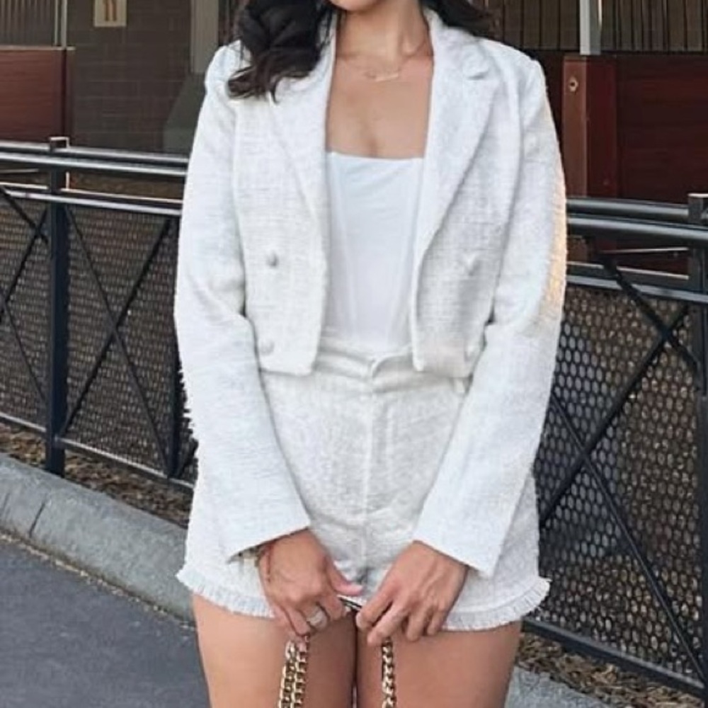 Forever 21 White Blazer and Shorts Set